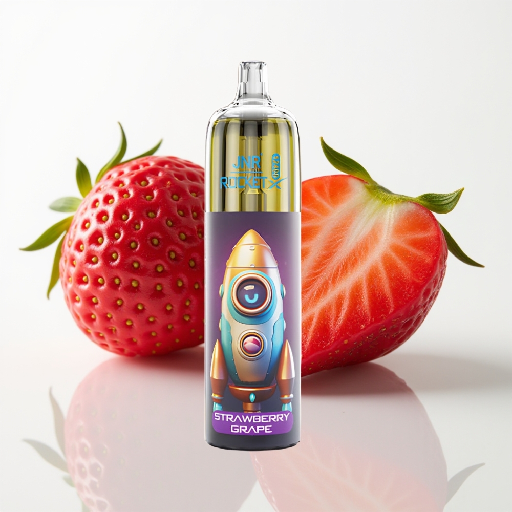 JNR Rocket-X 12400 Puffs Vape Desechable Fresa Uva con RGB y Carga Rápida