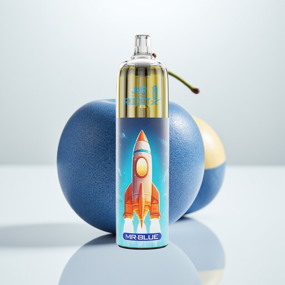 JNR Rocket-X 12400 Puffs Vape Desechable con Aire Ajustable y Luz RGB, Mr Azul