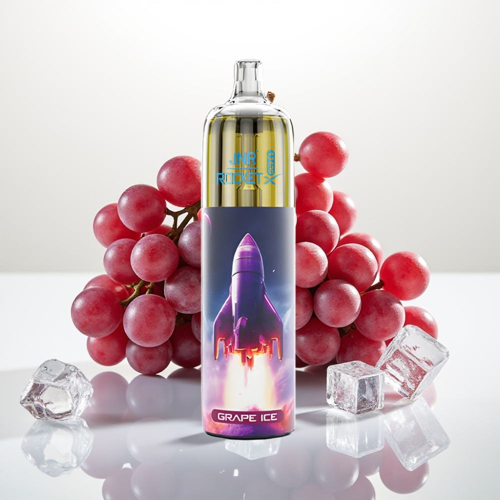 JNR Rocket-X 12400 Puffs Vape Desechable con Aire Ajustable y Sabor Uva Helada