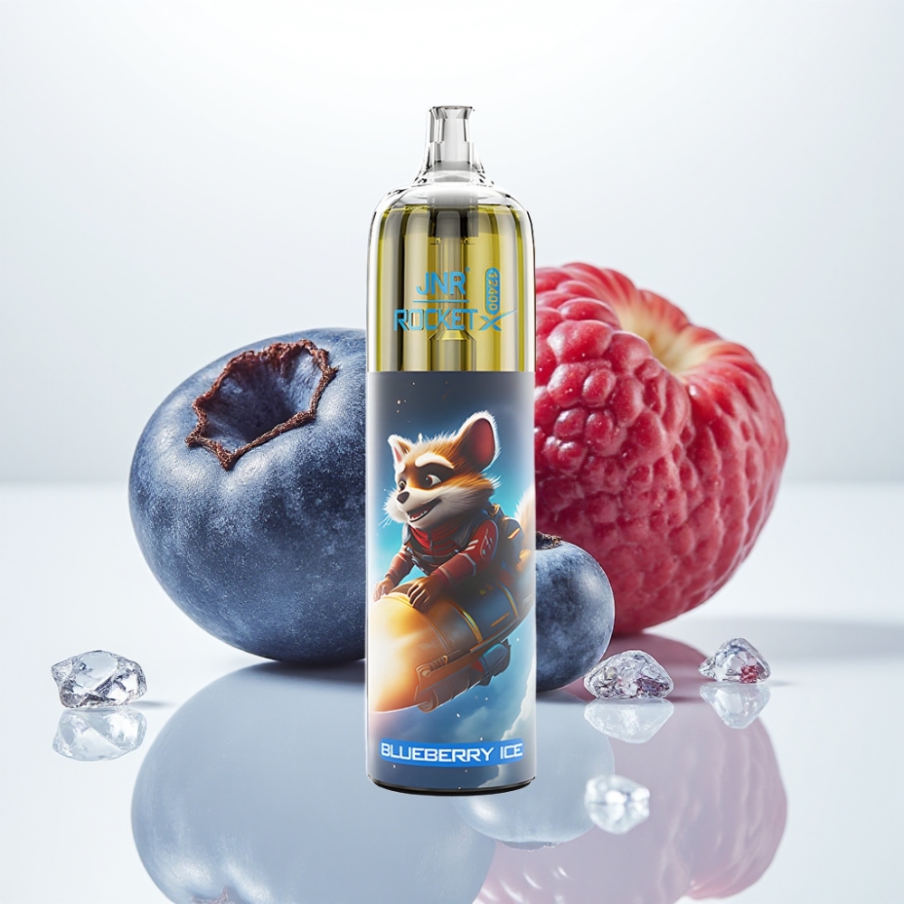 JNR Rocket-X 12400 Puffs Vape Desechable con Menta Azul, 25ml, Tipo-C, RGB