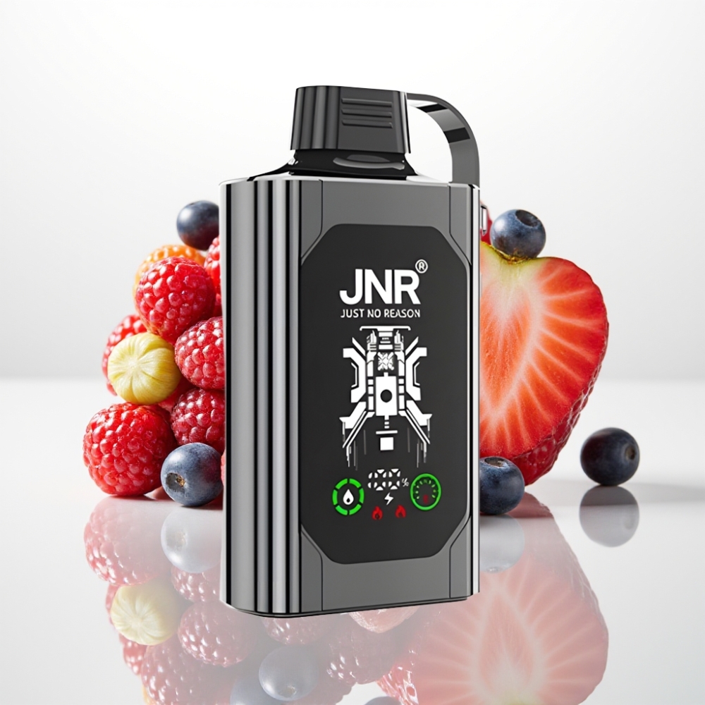 JNR Shisha Hookah Box 20500 Puffs - Baya Mixta Helada, Pantalla HD, Doble Malla