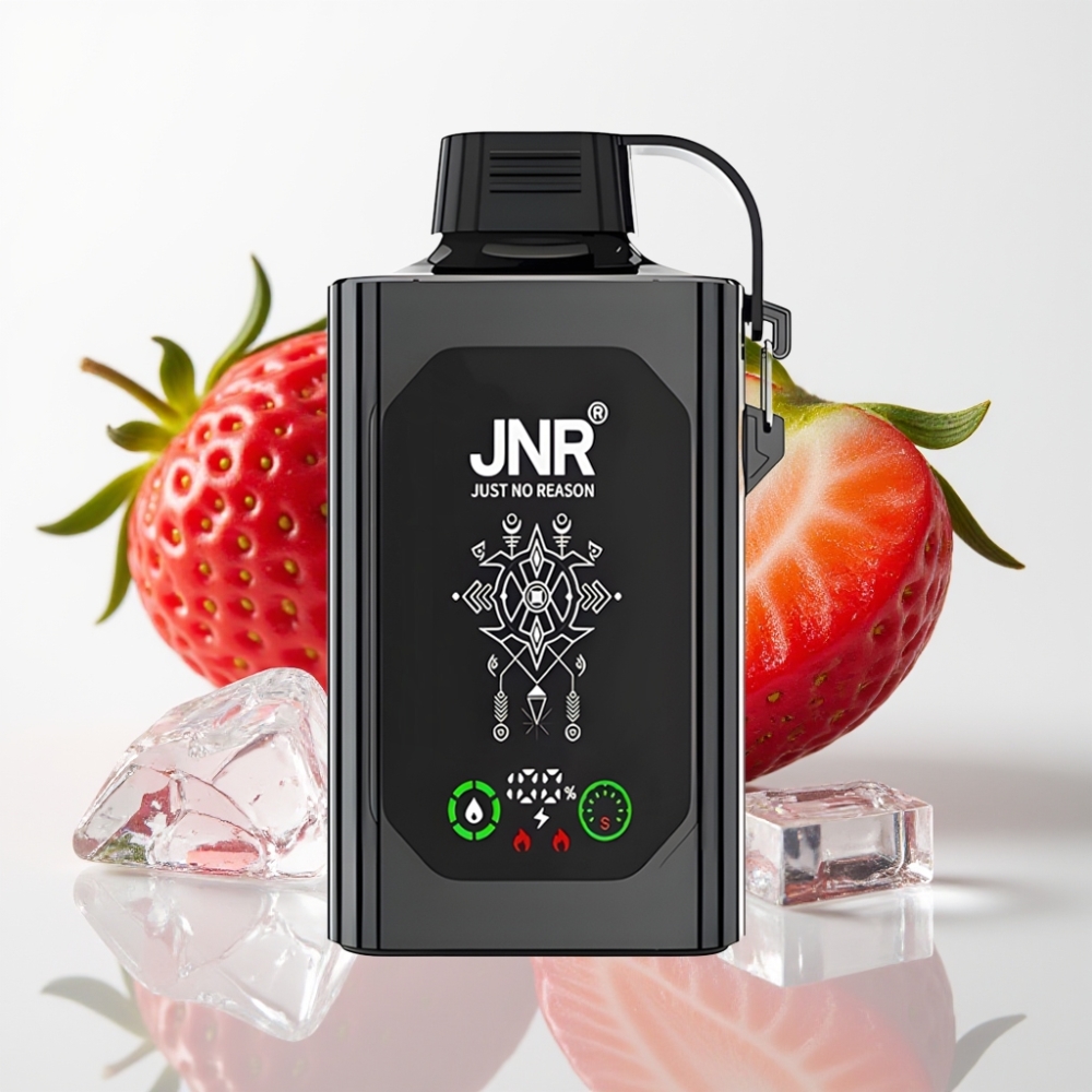 JNR Shisha Hookah Box 20500 Puffs - Fresa Helada, Dual Mesh, Tipo-C, 25ml