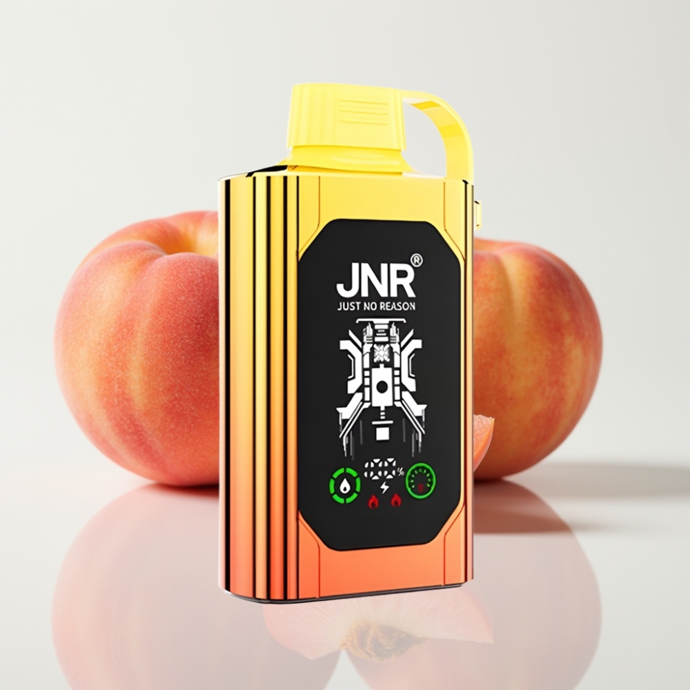 JNR Shisha Hookah Box 20500 Puffs - Melocotones Jugosos, Pantalla HD, Carga Tipo-C