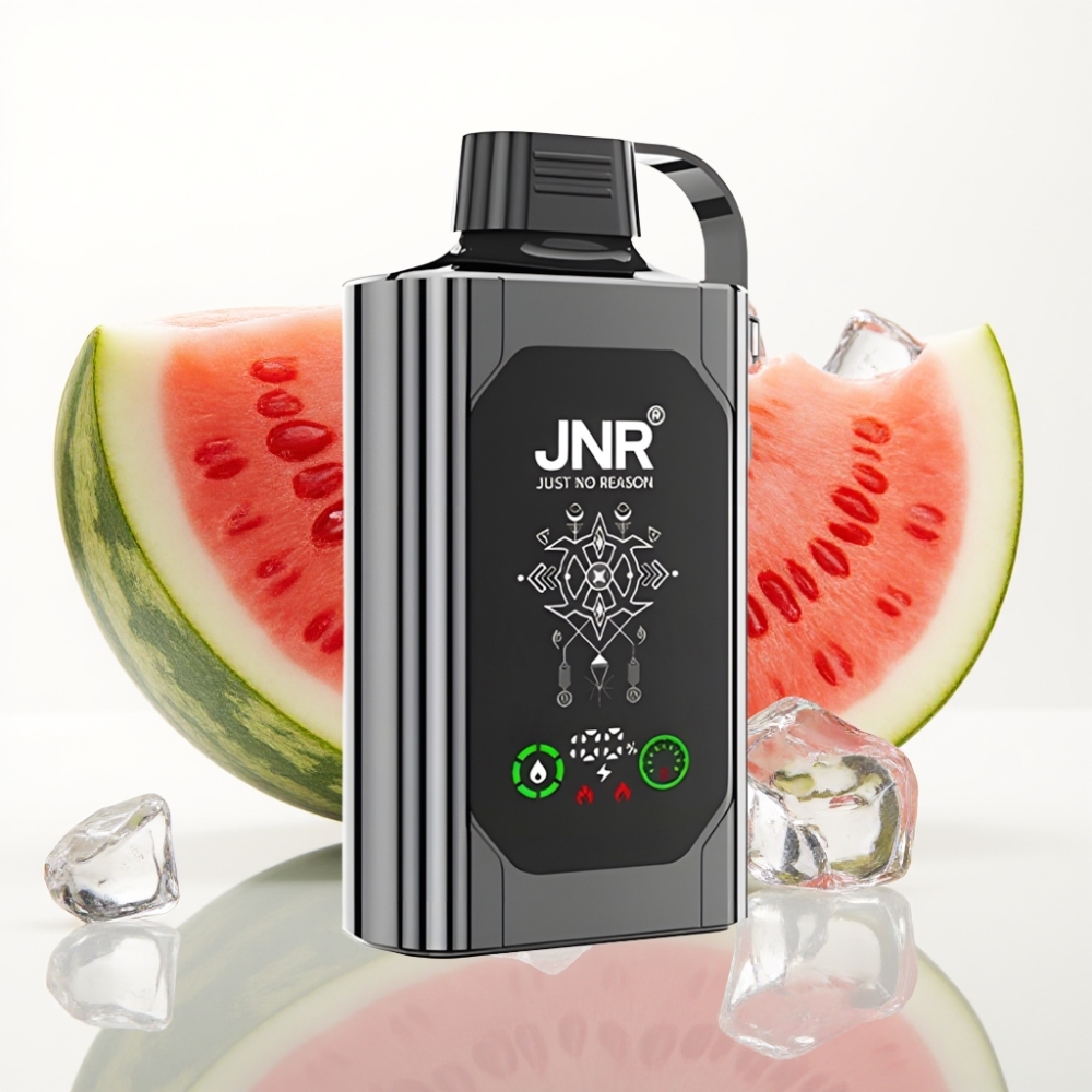 JNR Shisha Hookah Box 20500 Puffs – Sandía Helada, Pantalla HD, Carga Rápida Tipo-C