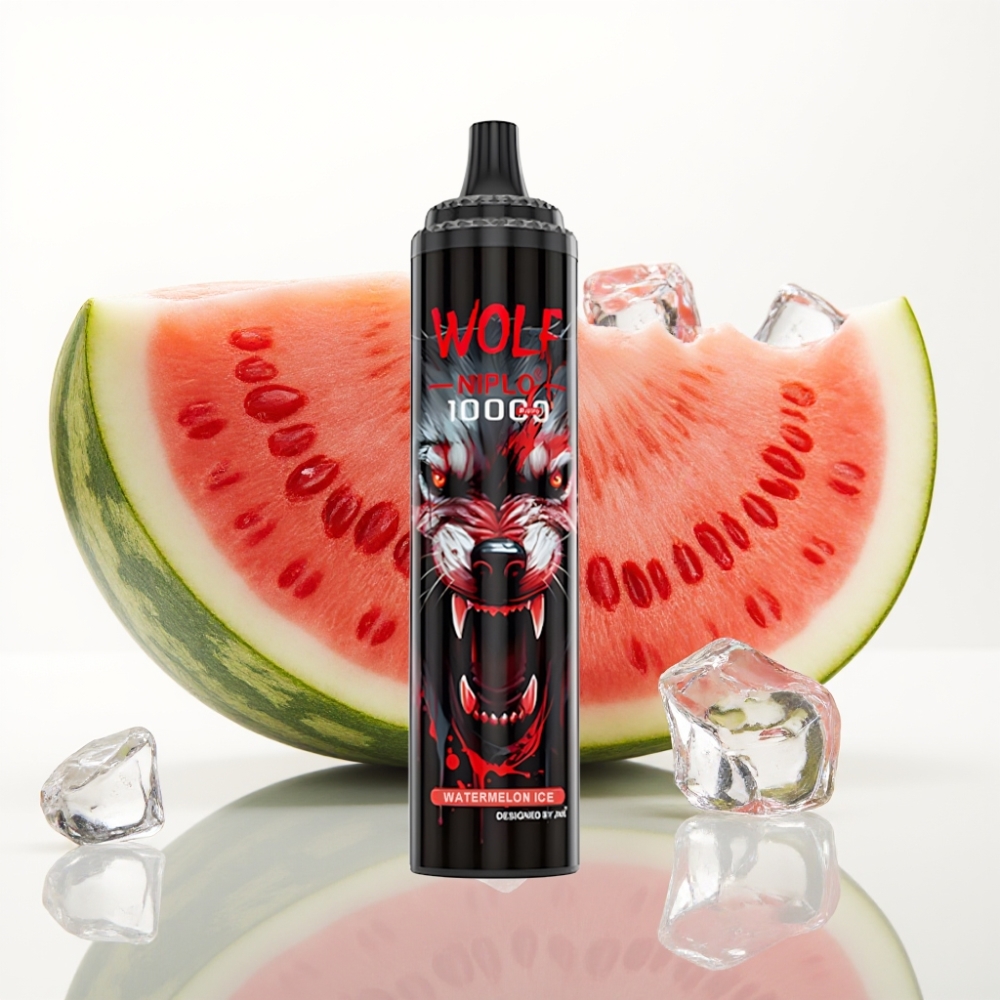 JNR Wolf Niplo 10000 Puffs – Sandía Helada, 20ml, 5% Nic, Carga Rápida Type-C