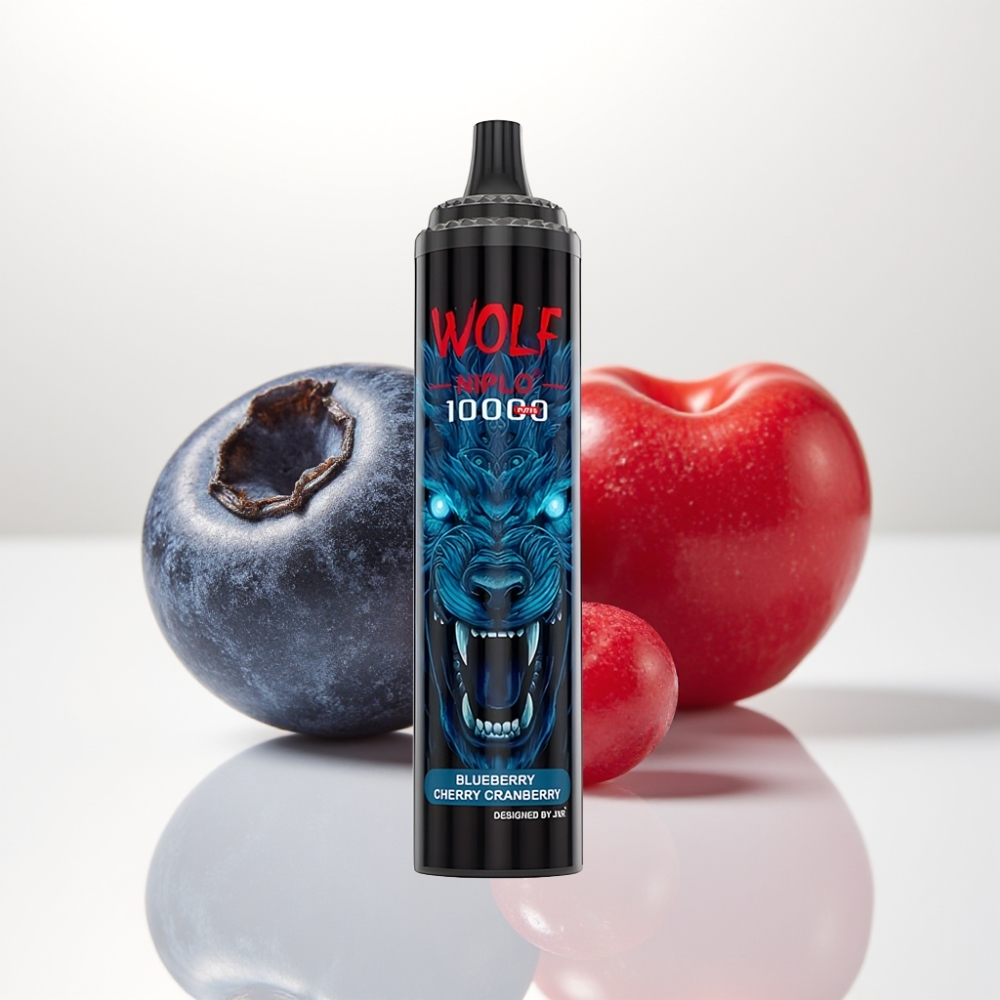 JNR Wolf Niplo 10000 Puffs Vape Disposable Arándano Cereza Azul