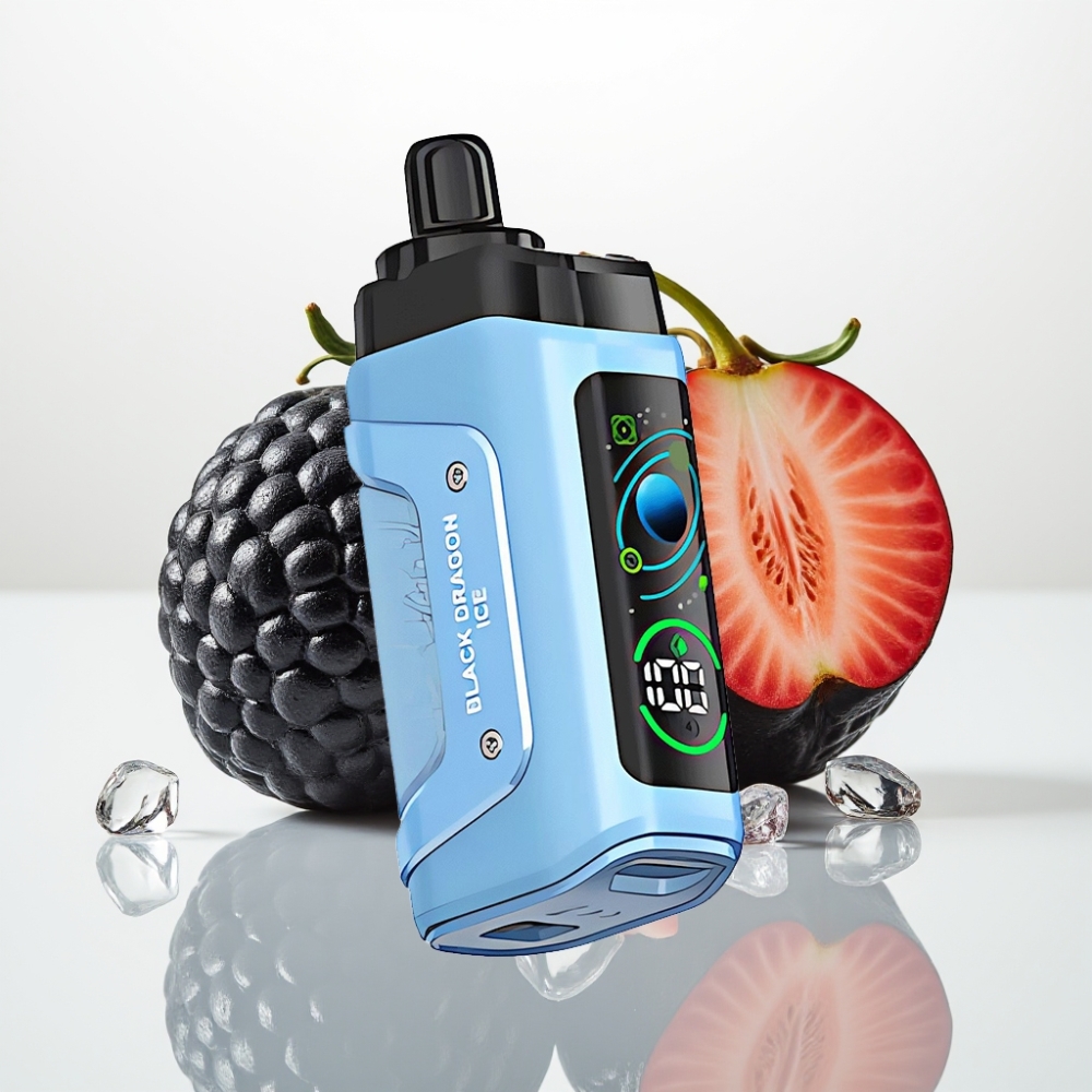 Razz Bar 45000 Puffs Vape Desechable Dragón Negro Hielo con Bobina Mesh 1.0 Ohm