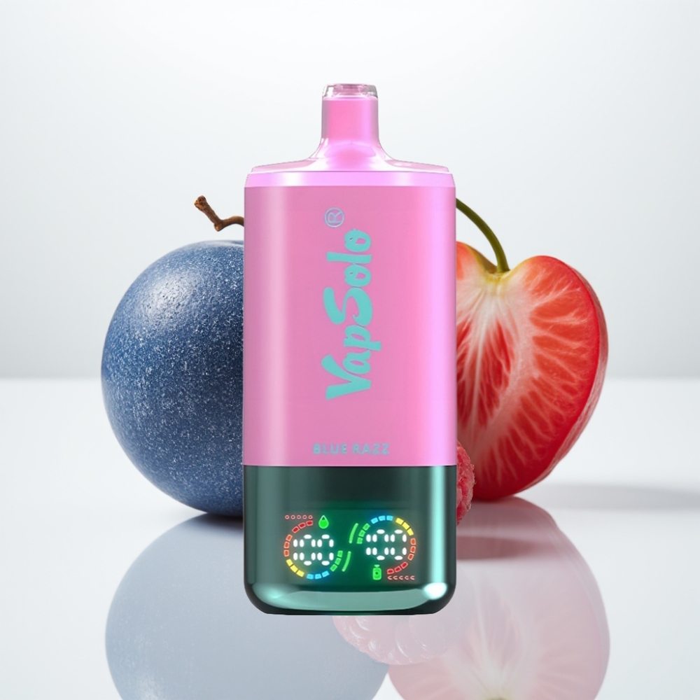 VapSolo Triple 30000 Puffs Azul Frambuesa – 40ml, Tipo-C, 3 Tanques