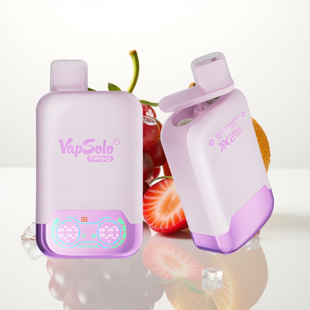 Vapsolo Twins 20000 Puffs – Uva Helada & Fresa Kiwi – 40ml – Tipo C