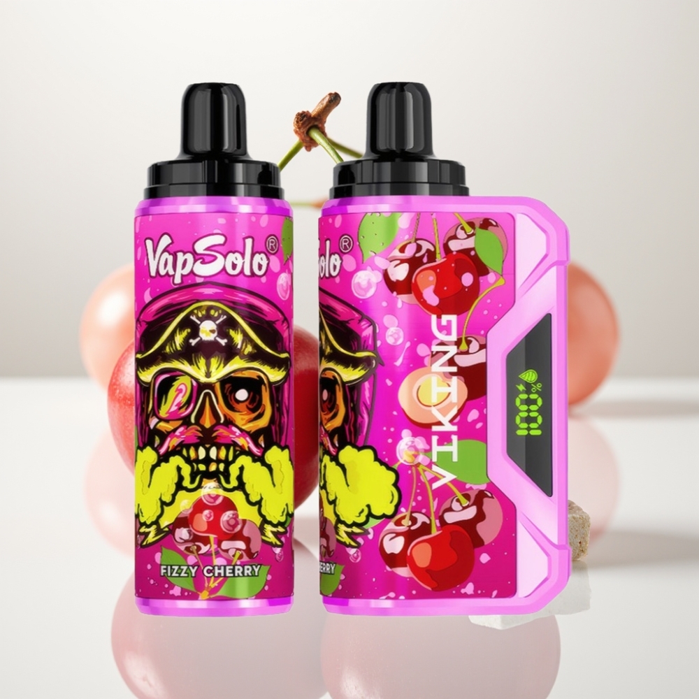 VapSolo VIKING 12000 Puffs Desechable - Cereza Efervescente, 22ml, Tipo-C