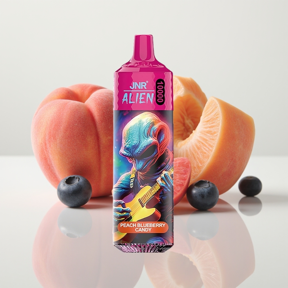JNR Alien 10000 Puffs Vape Desechable Melocotón y Arándano 850mAh Tipo-C RGB