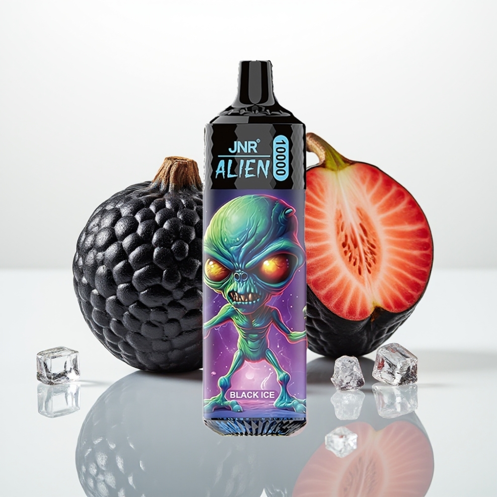 JNR Alien 10000 Puffs Vape Diseño Deportivo Negro Hielo RGB LED Tipo-C