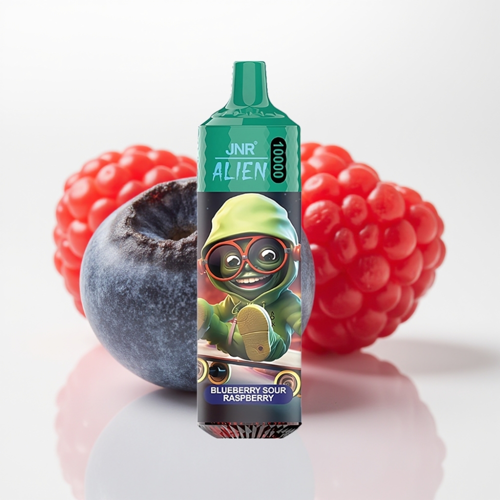 JNR Alien 10000 Puffs Vape Dispositivo Arándano Frambuesa Ácida con RGB y Tipo-C