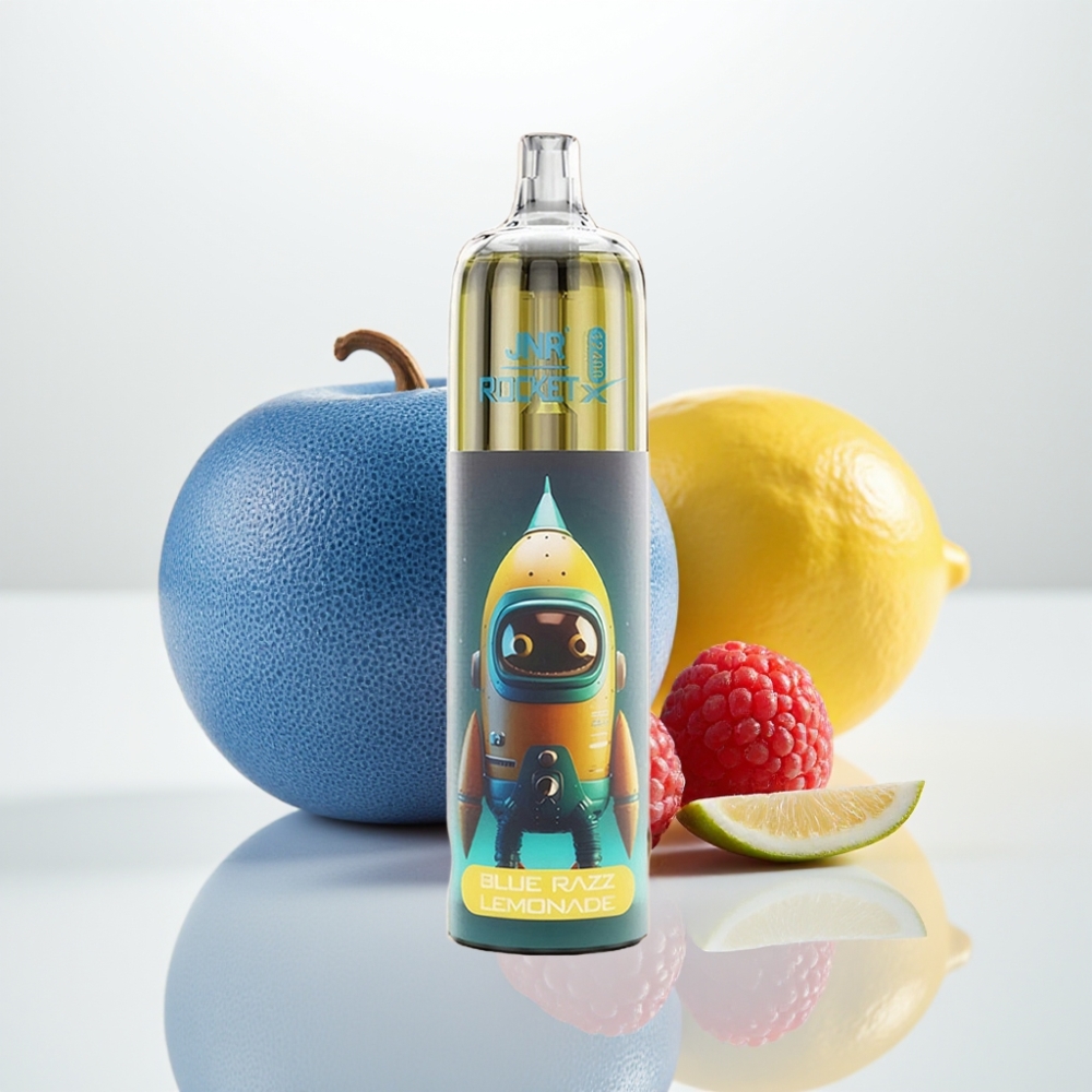 JNR Rocket-X 12400 Puffs Vape Desechable con Aire Ajustable y Luz RGB Sabor Limonada de Frambuesa Azul