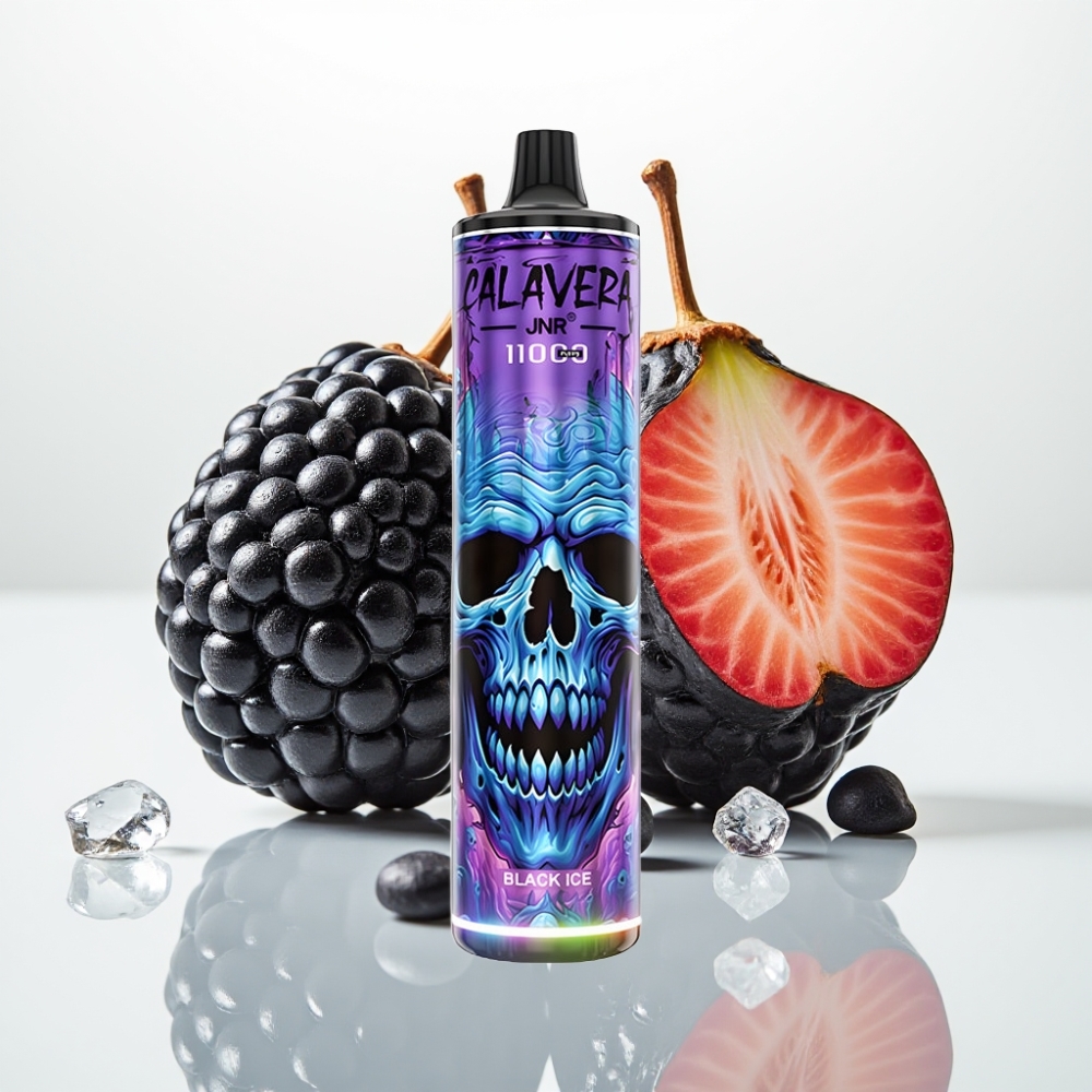 JNR Calavera 11000 Puffs Vape Desechable Negro Hielo con Puerto Type-C y 850mAh