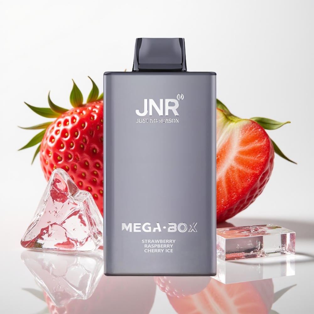 JNR Mega Box 25000 Puffs Vape Desechable Fresa Frambuesa Cereza Hielo