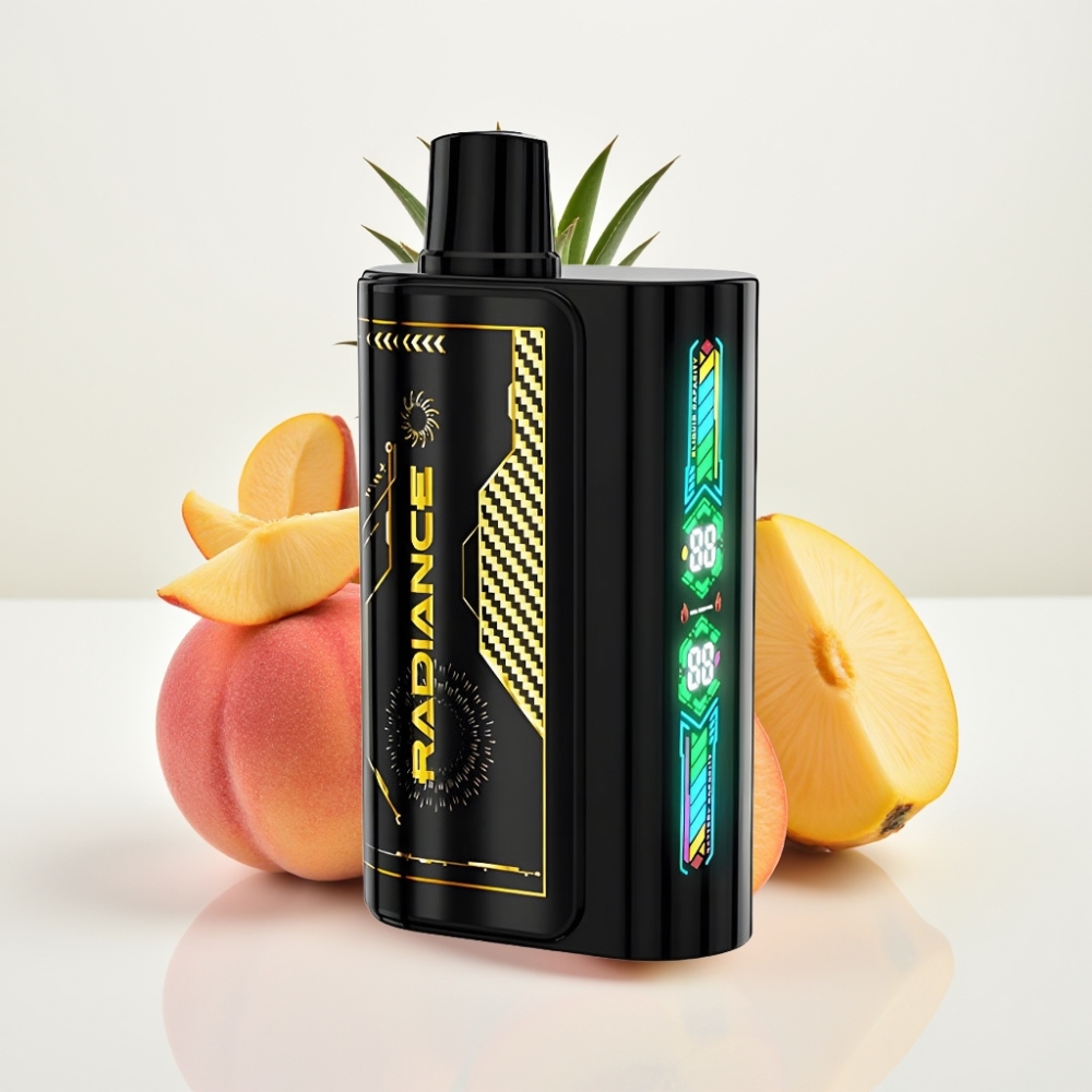 JNR Radiance 31000 Puffs Vape Desechable DURAZNO MANGO PIÑA Pantalla Inteligente