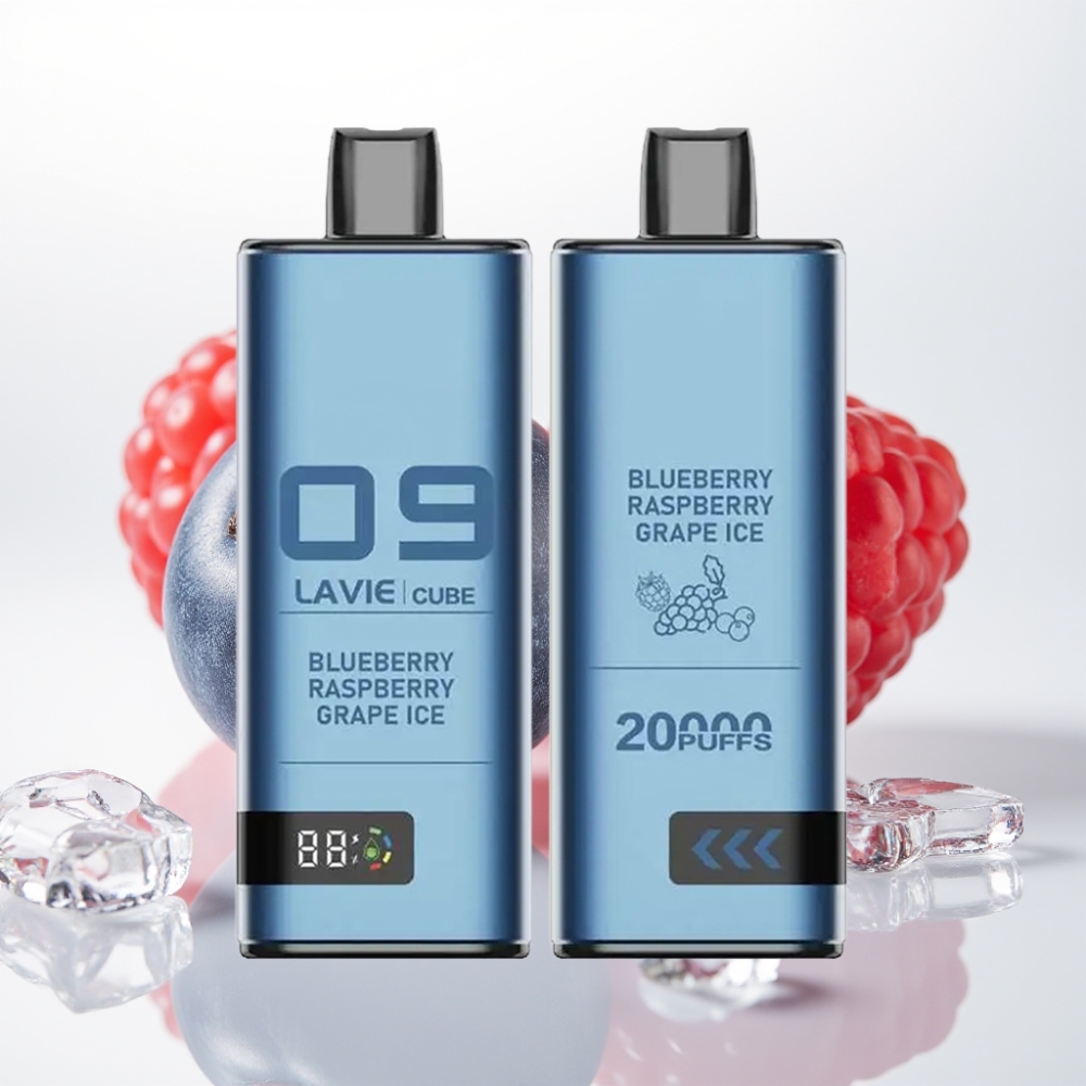Lavie Cube 20000 Puffs Vape Desechable Arándano Frambuesa Uva Hielo 28ML Tipo-C