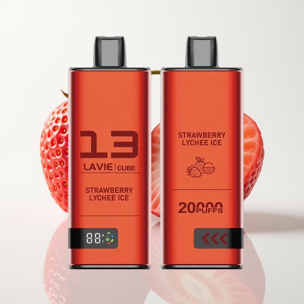 Lavie Cube 20000 Puffs Vape Desechable Fresa Lichi Hielo 28ML 5 Nicotina
