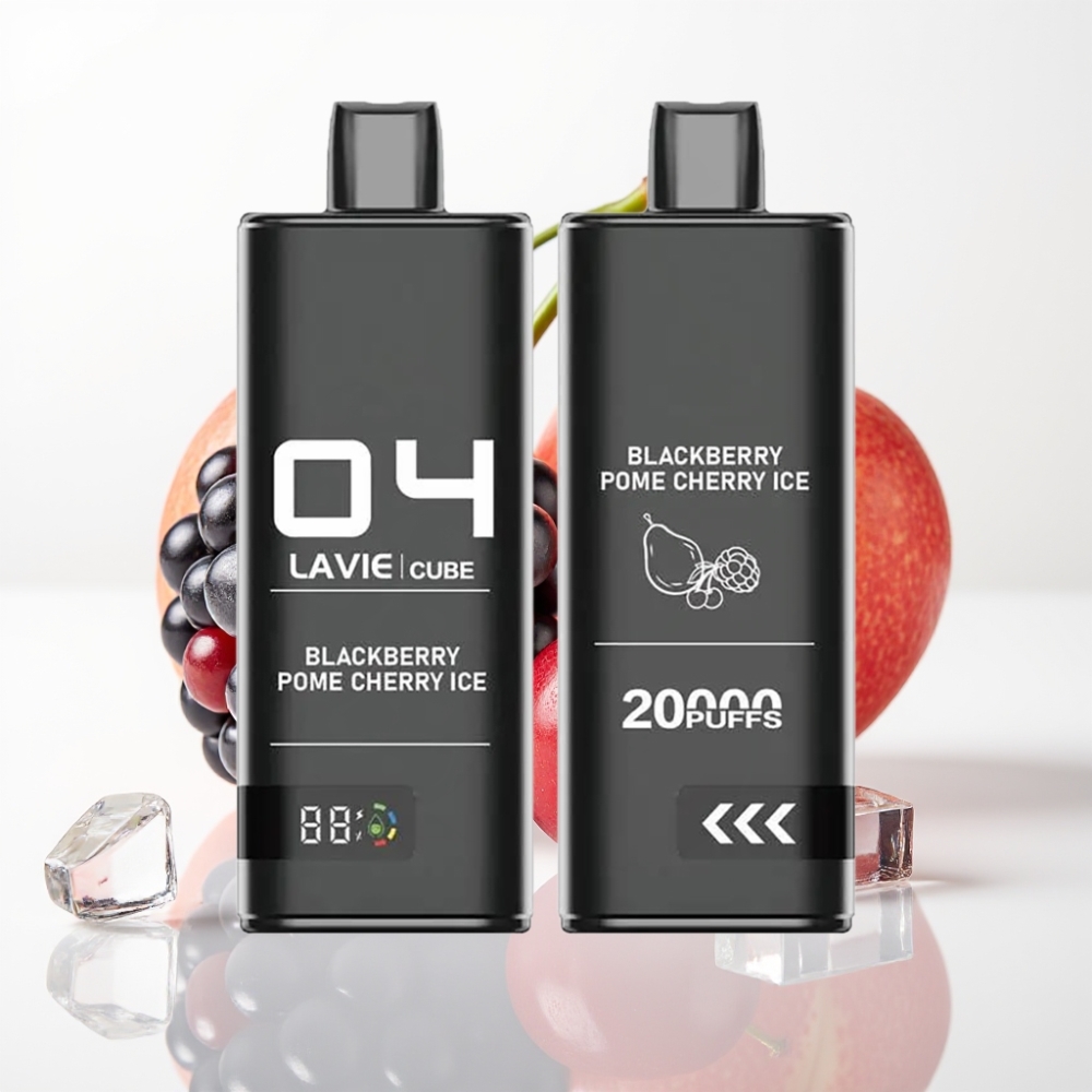 Lavie Cube 20000 Puffs Vape Desechable Zarzamora Granada Cereza Hielo 28ML Tipo C