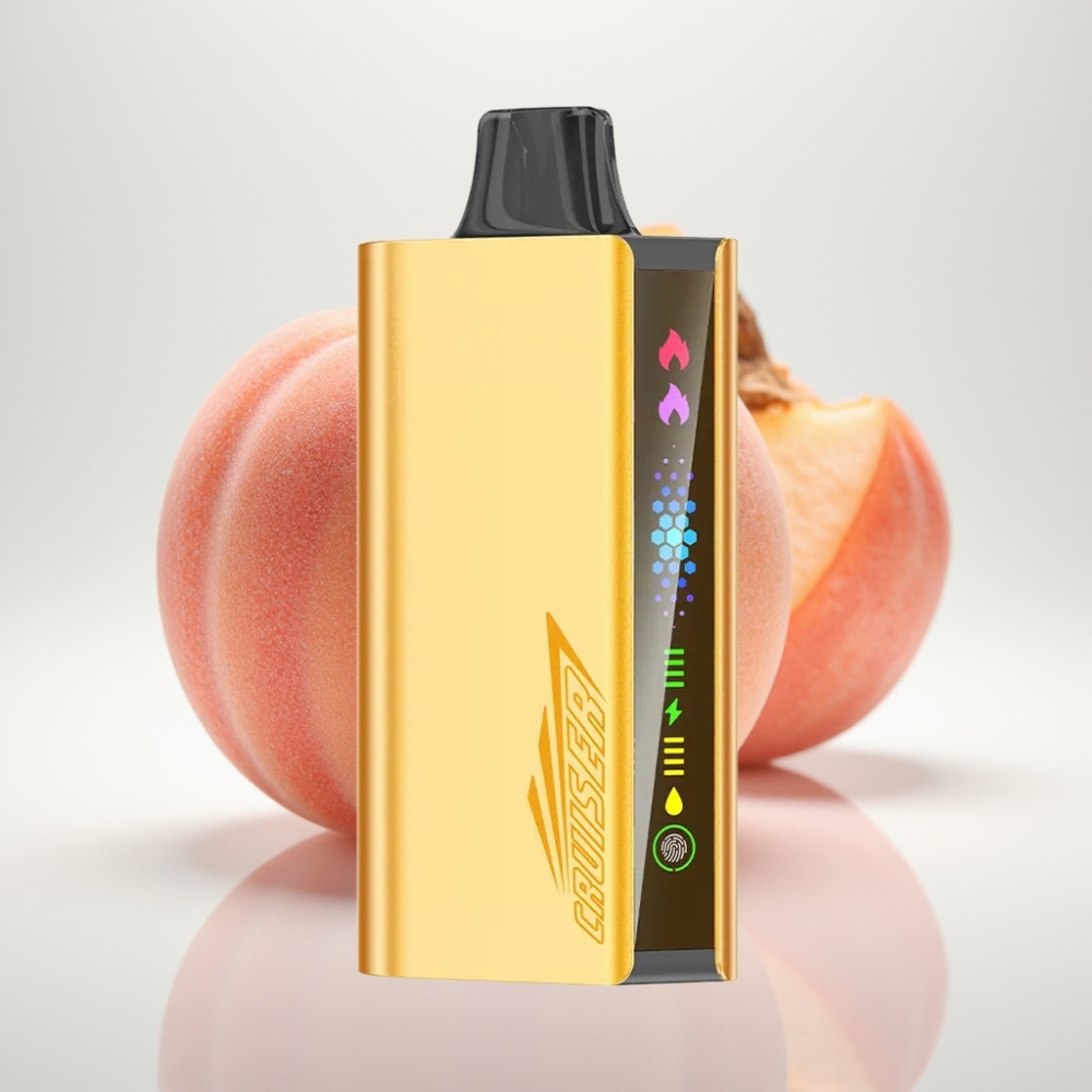 JNR Cruiser 12000 Puffs Sin Carga Vape Desechable Melocotón Hielo - Batería 3500mAh Pantalla Animada Cuerpo de Aluminio