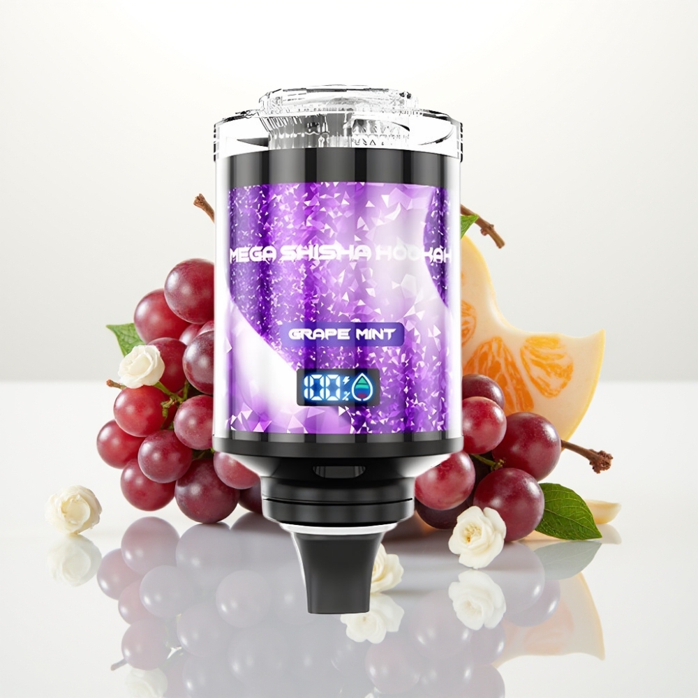 JNR Mega Shisha Hookah 100K Compatibilidad de Escritorio Menta Uva 2200mAh