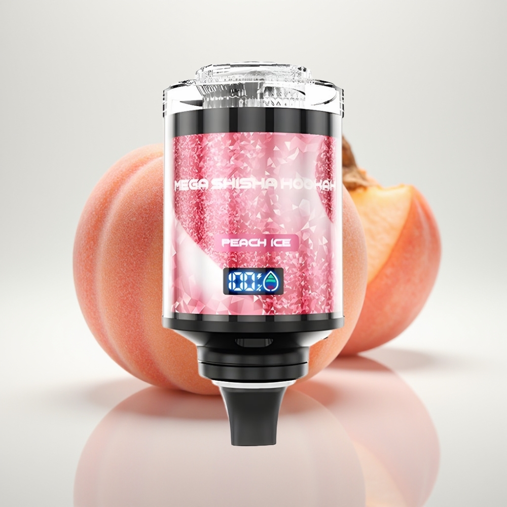 JNR Mega Shisha Hookah 100K Compatibilidad para Escritorio Melocotón Hielo – 2200mAh Tipo-C