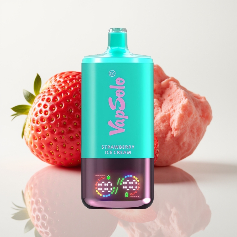 VapSolo Triple 30000 Puffs Fresa Helado – 40ml Tipo-C 20mg/50mg