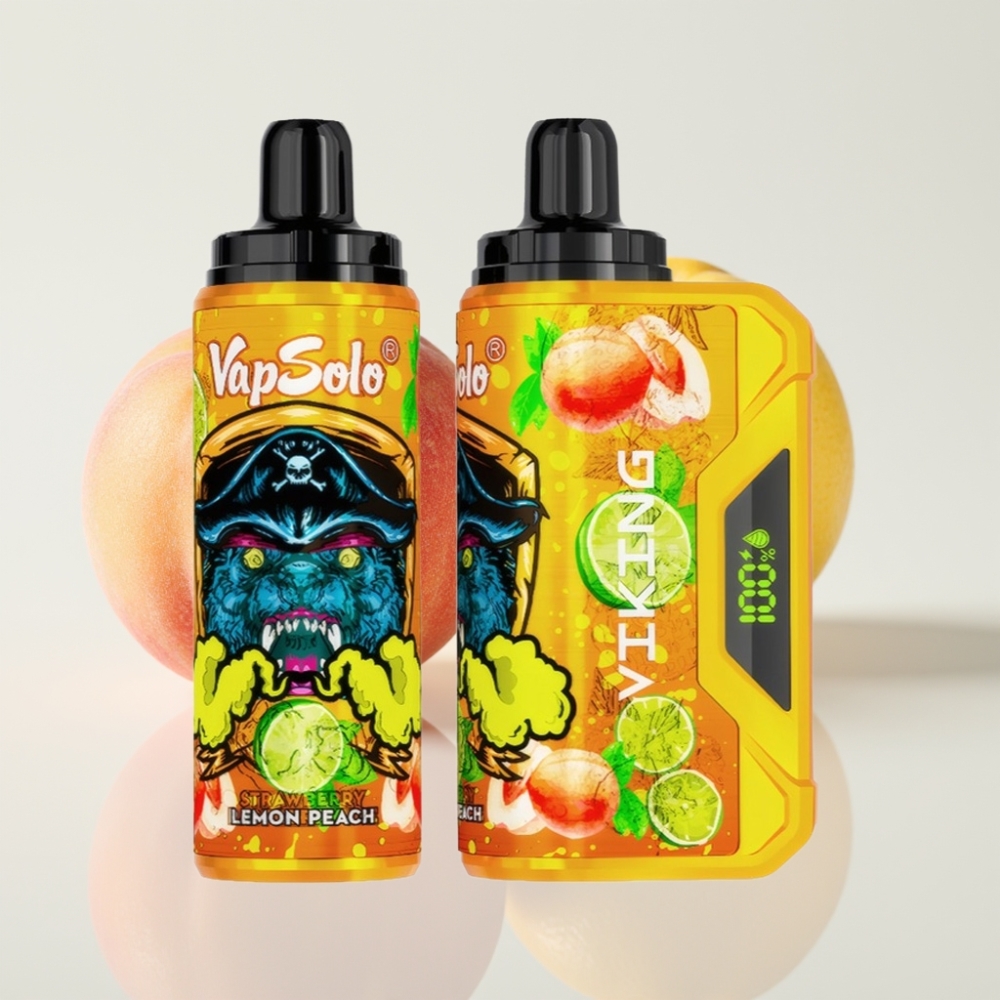 VapSolo VIKING 12000 Puffs Vape Desechable Limón Melocotón Tipo-C 22ml